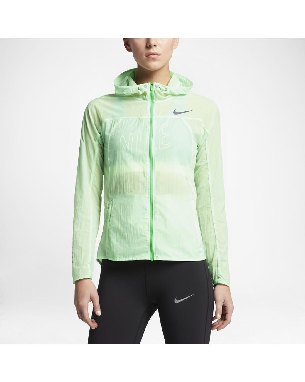 Nike green best sale running jacket